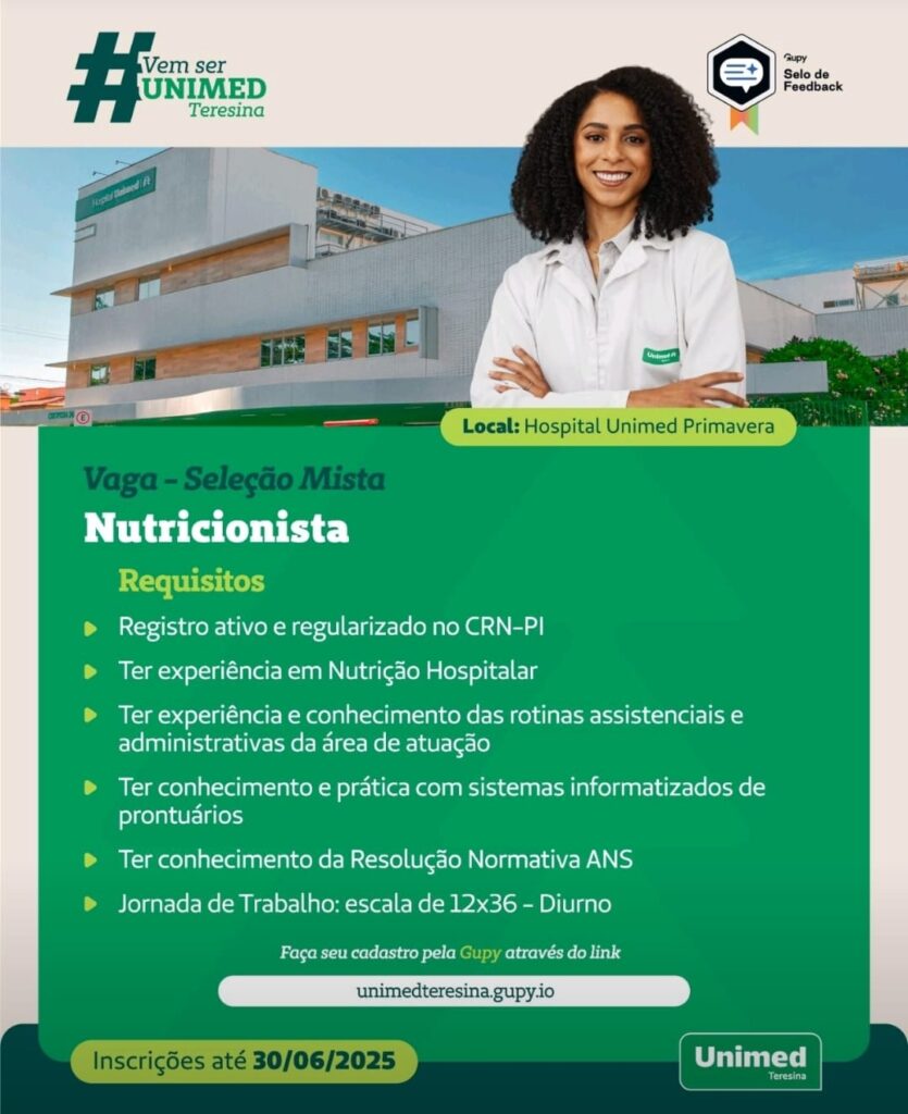 Vaga para Nutricionista
