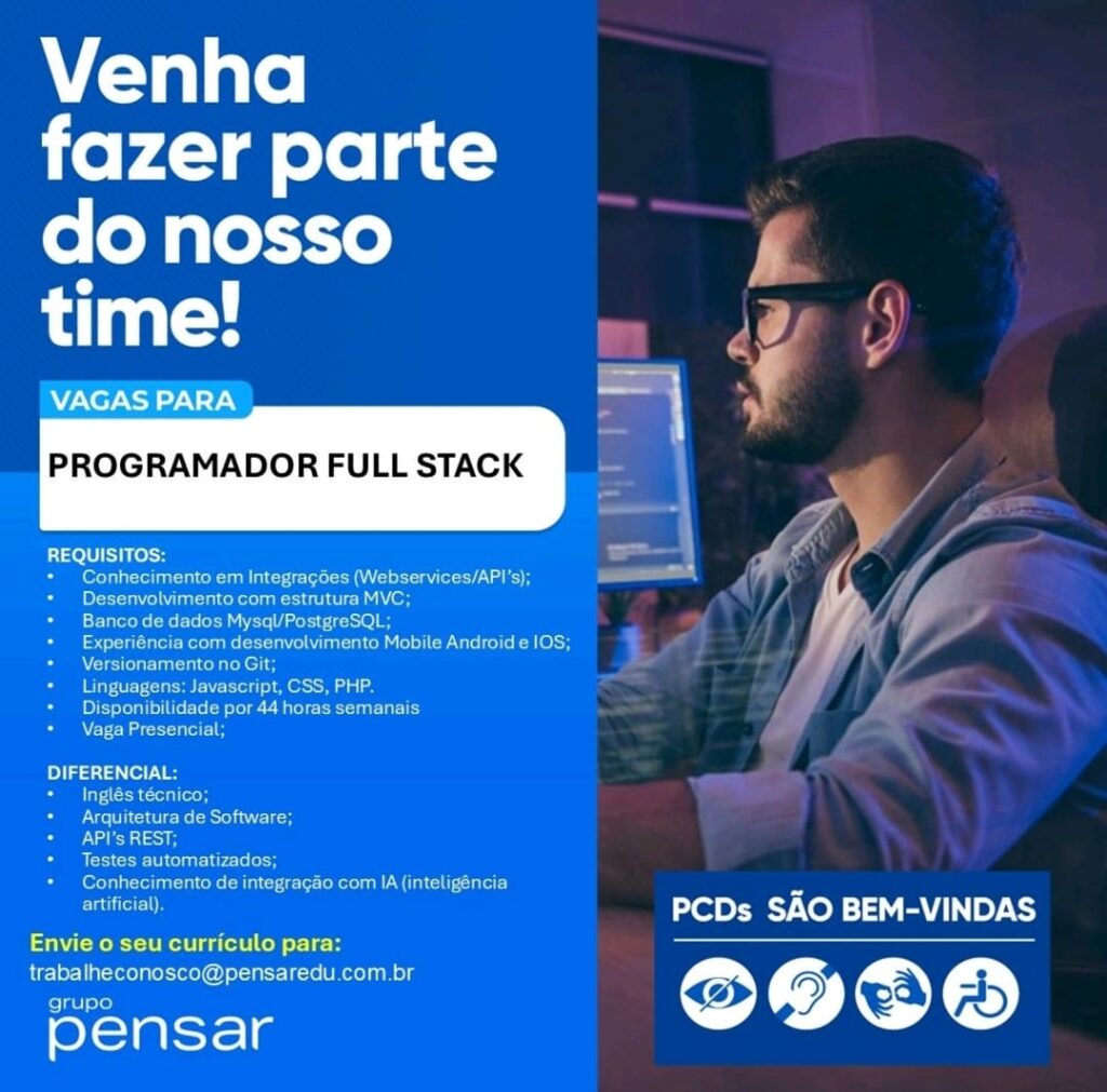 Vaga para Programador Full Stack