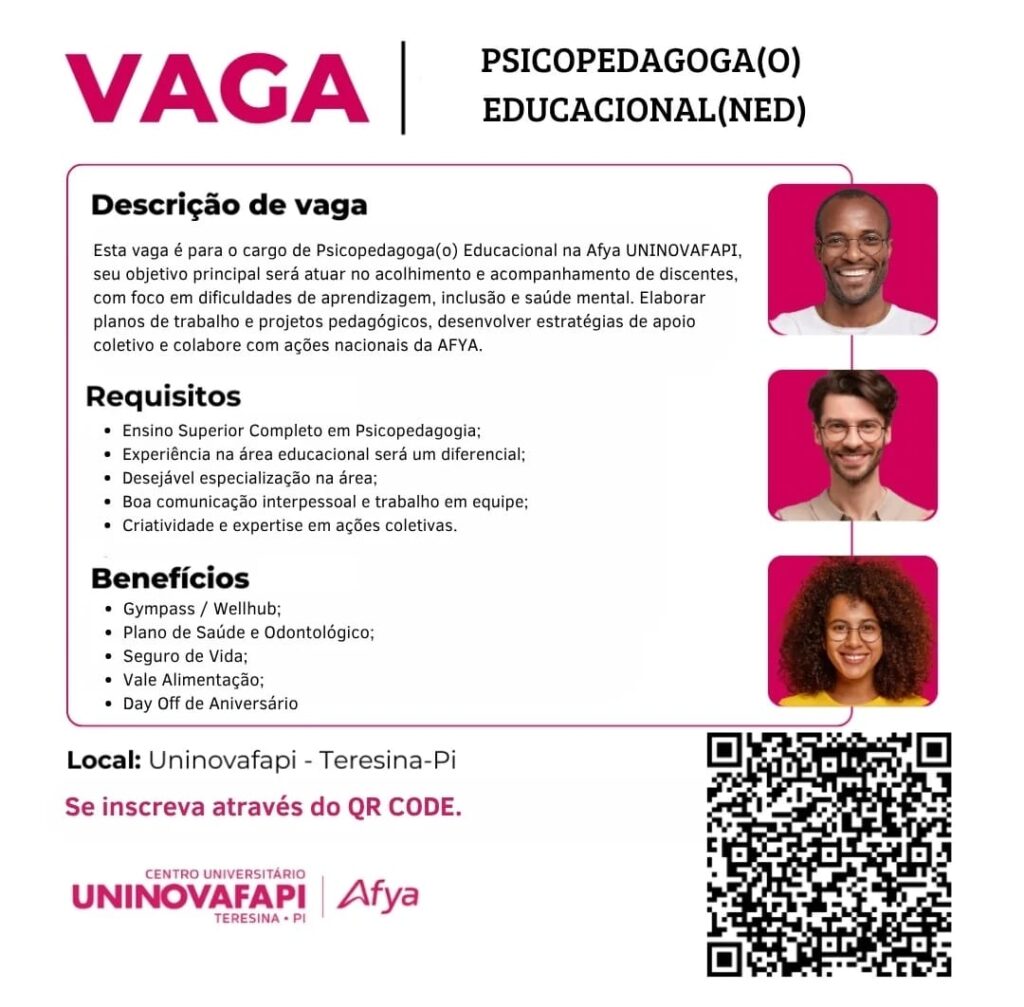 Vaga para Psicopedagoga(a) Educacional