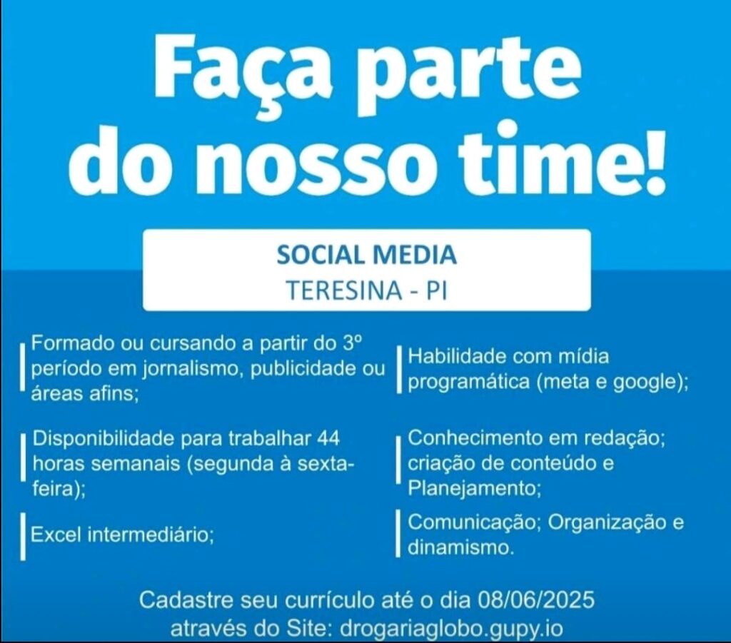 Vaga para Social Media