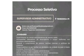 Vaga para Supervisor Administrativo