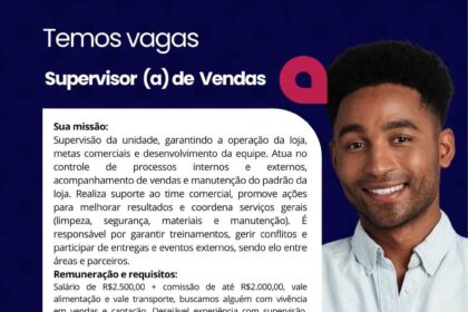Vaga para Supervisor(a) de Vendas