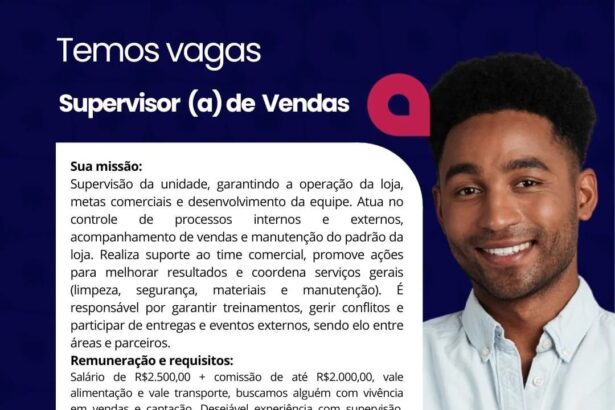Vaga para Supervisor(a) de Vendas