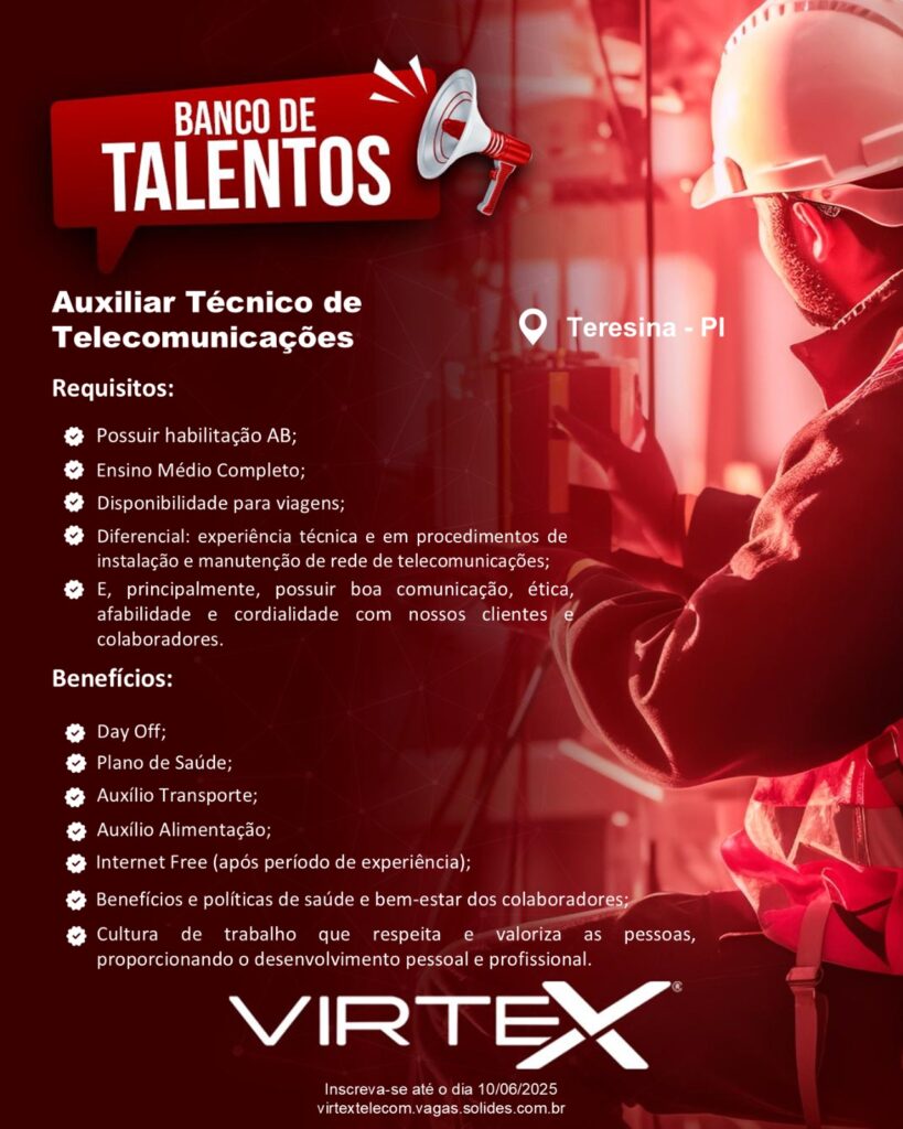 Vaga para Técnico de Telecomunicações