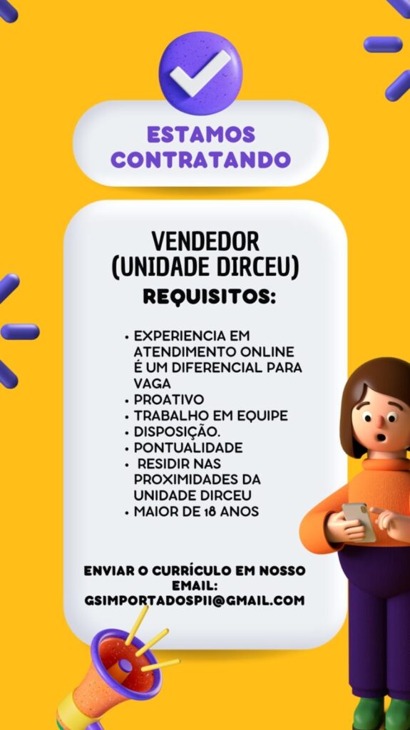 Vaga para Vendedor