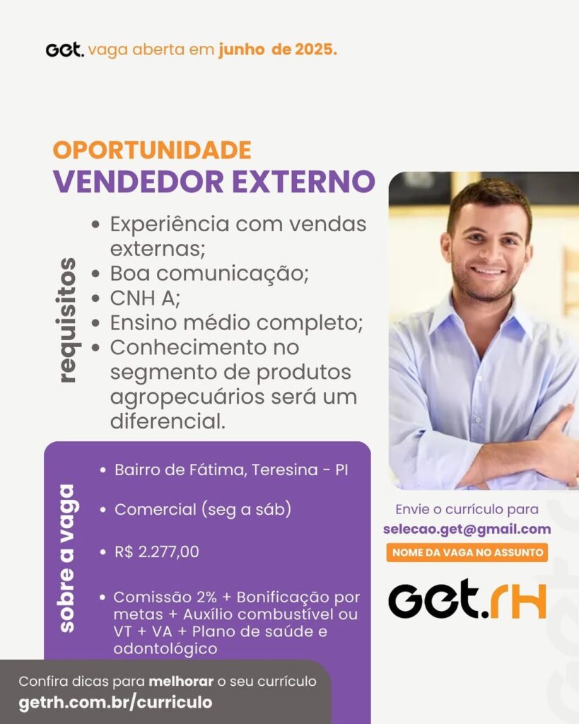 Vaga para Vendedor Externo