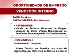Vaga para Vendedor Interno