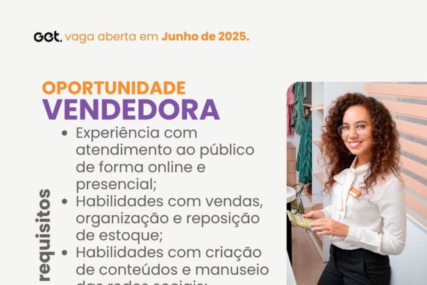 Vaga para Vendedora