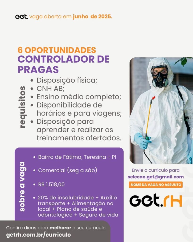 Vagas para Controlador de Pragas