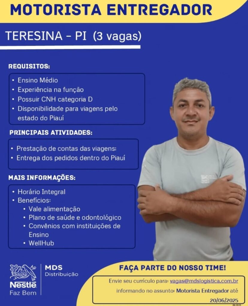 Vagas para Motorista Entregador
