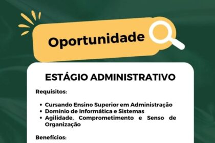 Vaga de Estágio para Administração