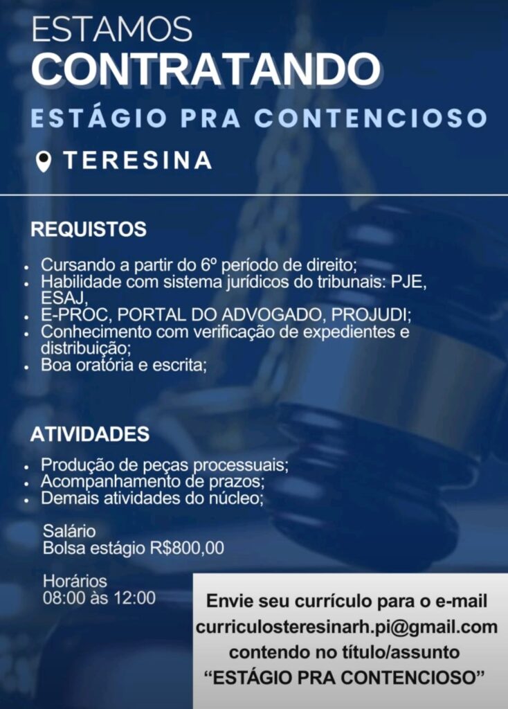 Vaga de Estágio para Contencioso