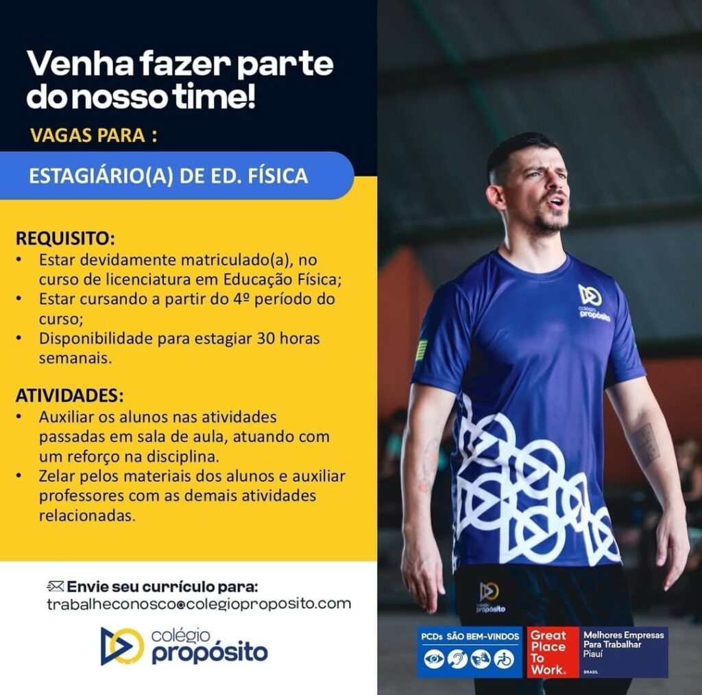Vaga de Estágio para Ed. Física
