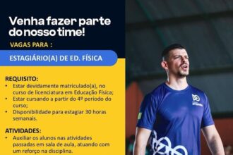 Vaga de Estágio para Ed. Física