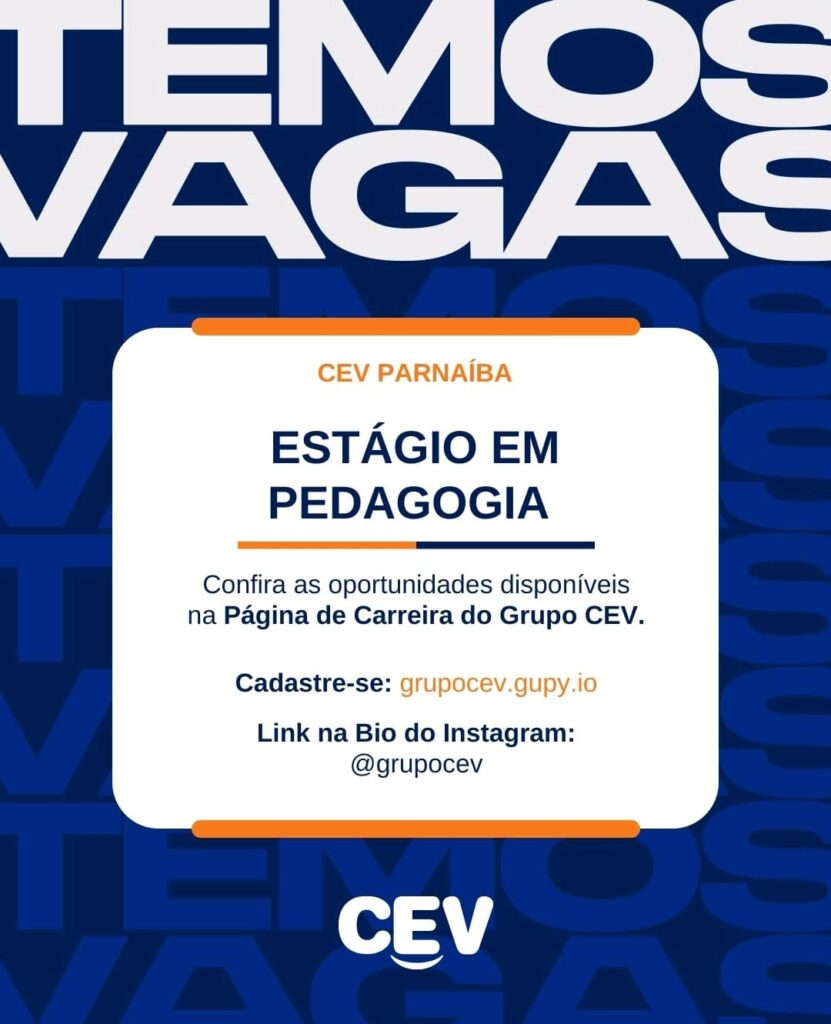 Vaga de Estágio para Pedagogia em Parnaíba
