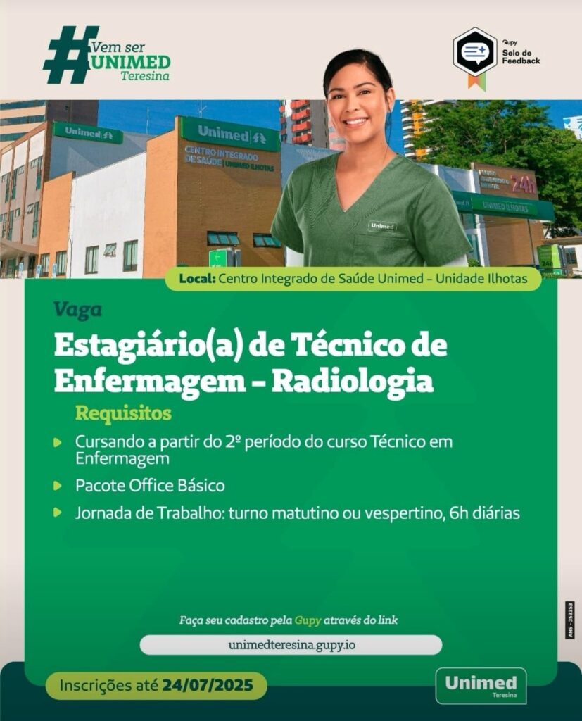 Vaga de Estágio para Técnico de Enfermagem