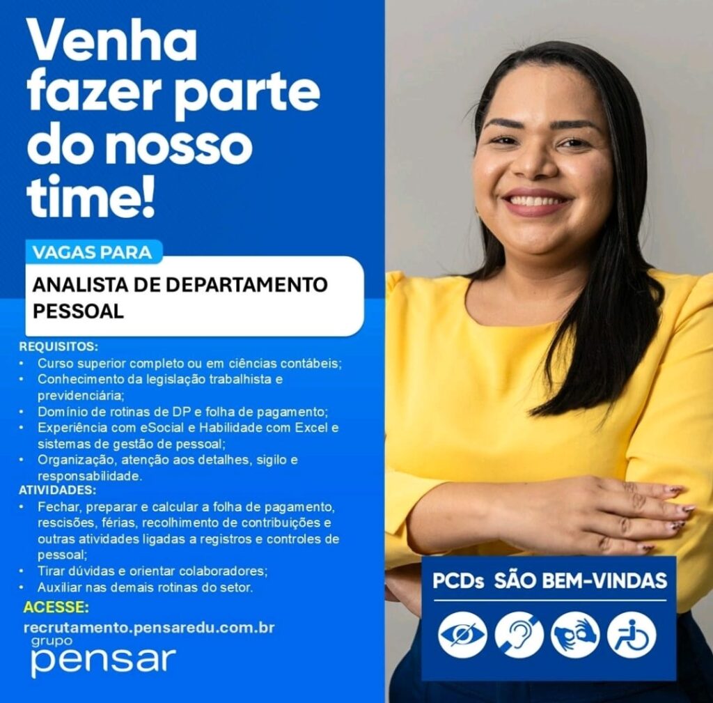 Vaga para Analista de DP