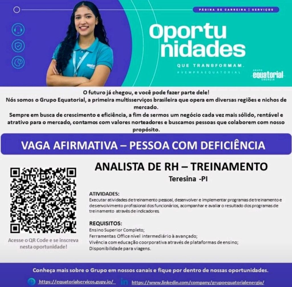 Vaga para Analista de RH (PCD)