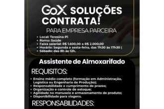 Vaga para Assistente de Almoxarifado