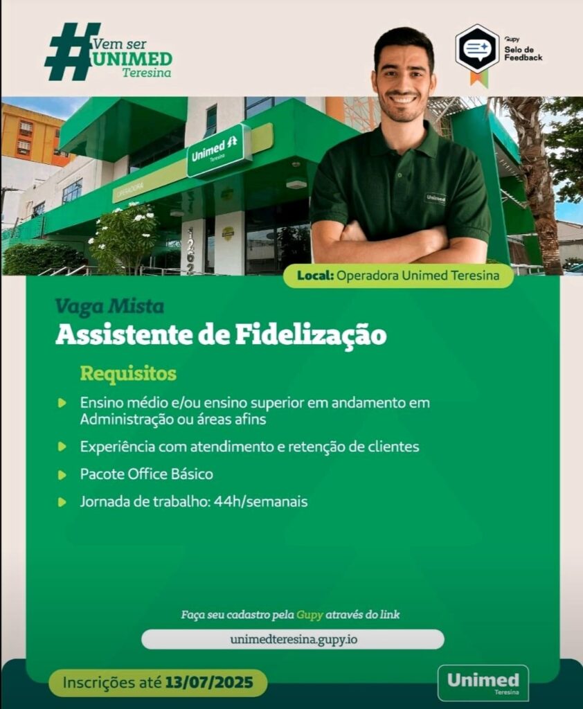 Vaga para Assistente de Fidelização