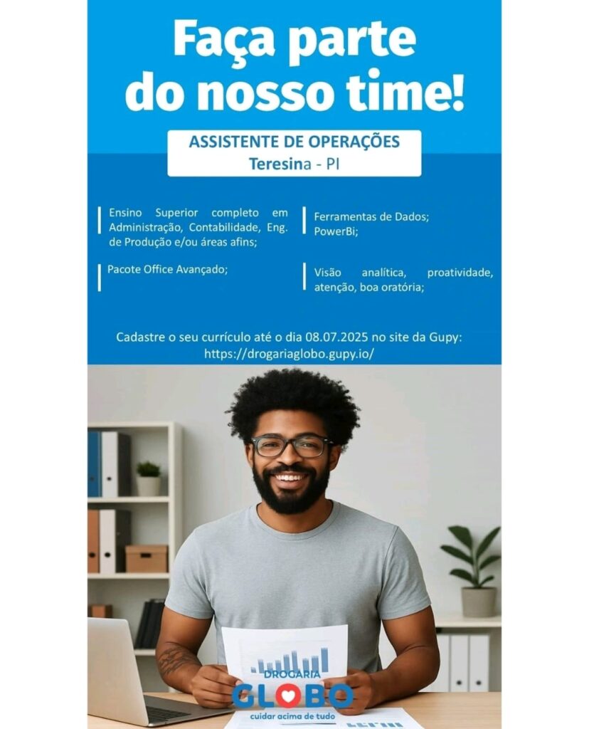 Vaga para Assistente de Operações