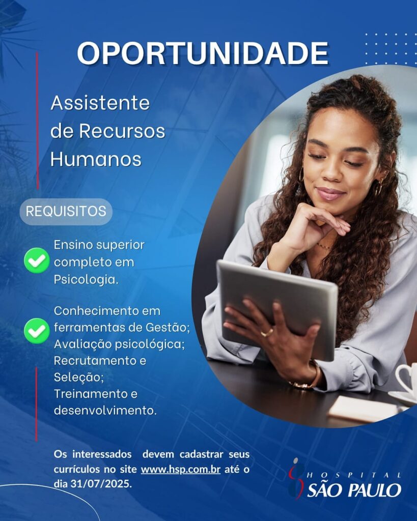 Vaga para Assistente de RH