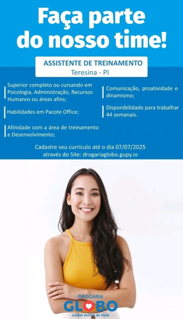 Vaga para Assistente de Treinamento