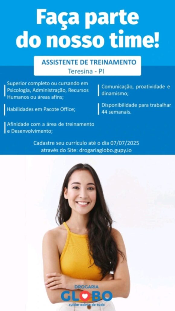 Vaga para Assistente de Treinamento