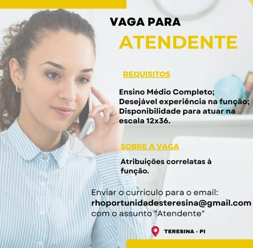 Vaga para Atendente