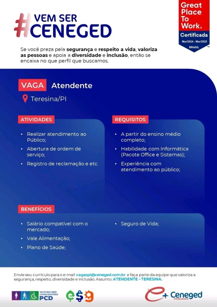 Vaga para Atendente