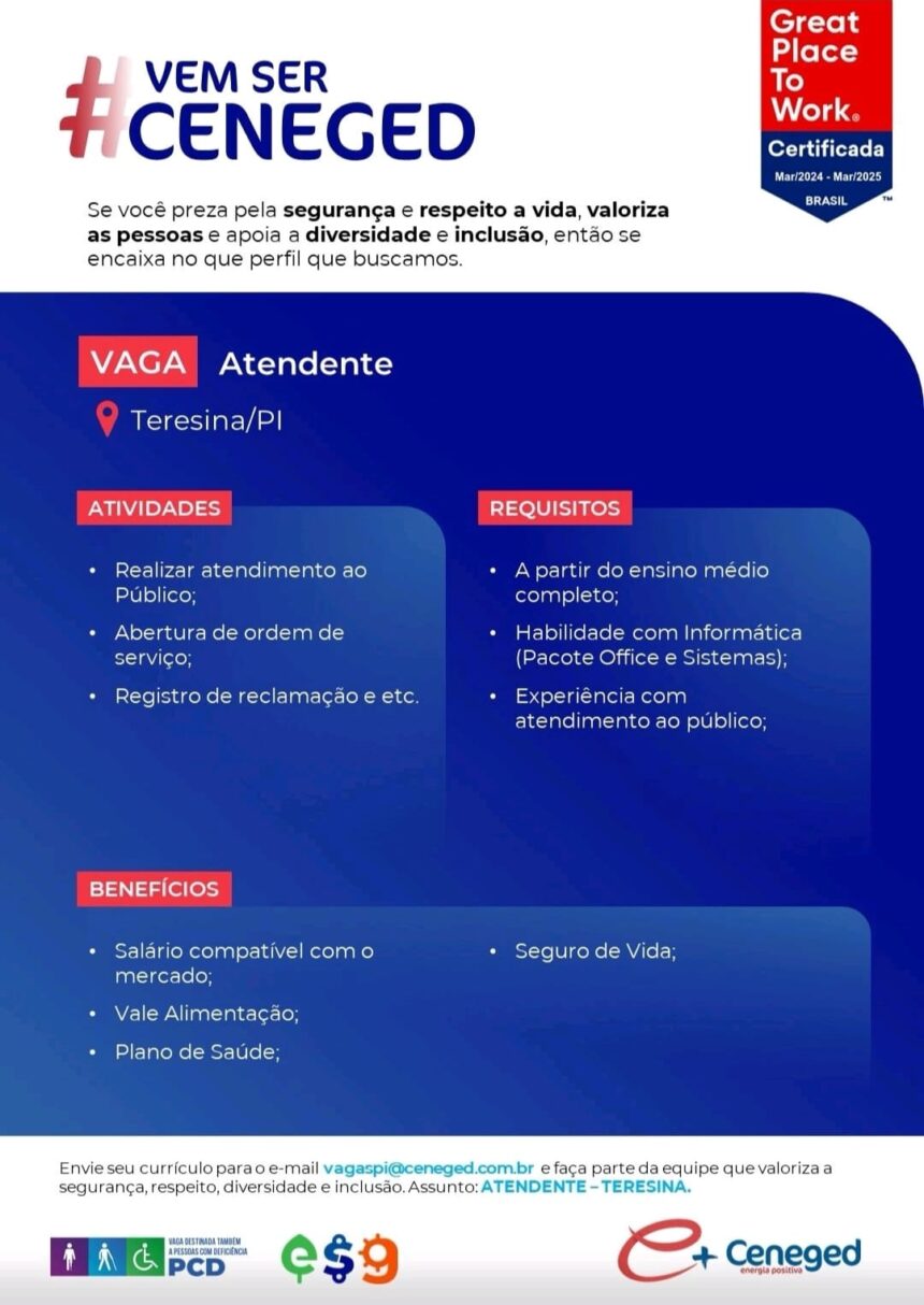 Vaga para Atendente