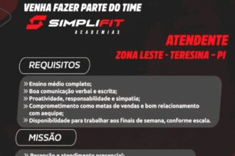 Vaga para Atendente