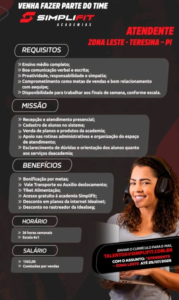 Vaga para Atendente