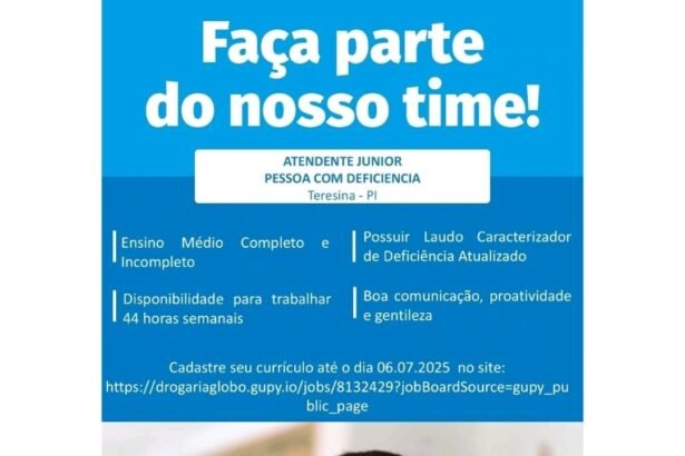Vaga para Atendente Júnior (PCD)