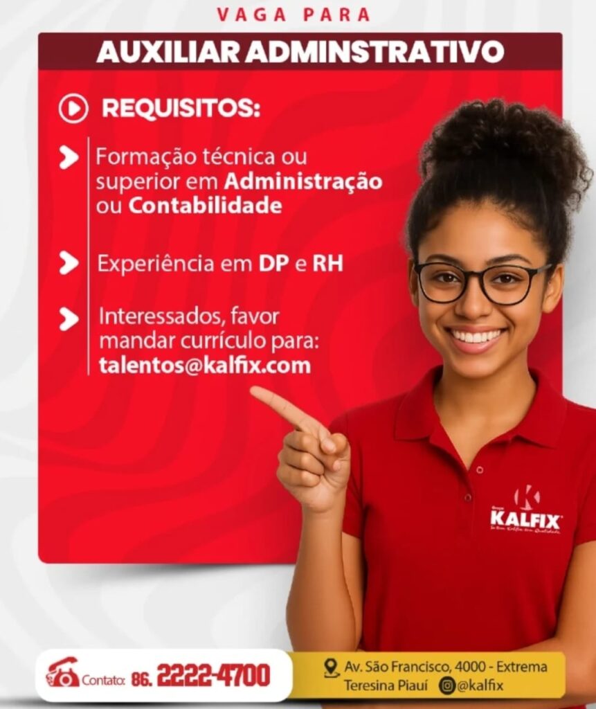 Vaga para Auxiliar Administrativo