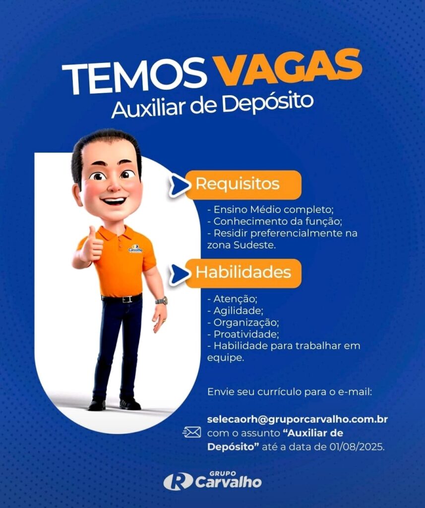 Vaga para Auxiliar de Depósito