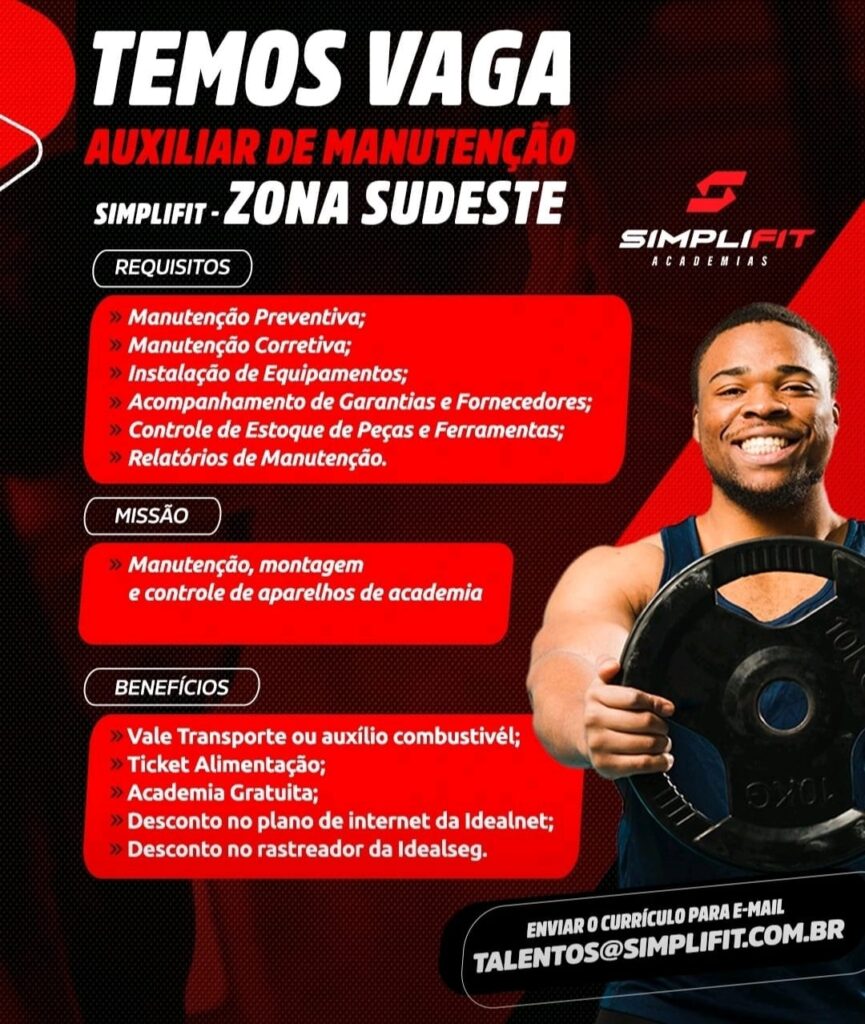 Vaga para Auxiliar de Manutenção