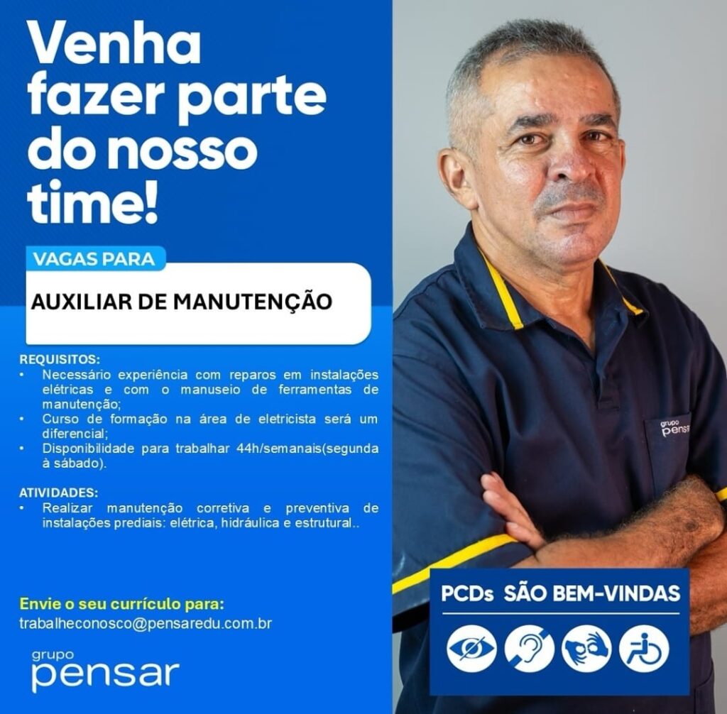 Vaga para Auxiliar de Manutenção