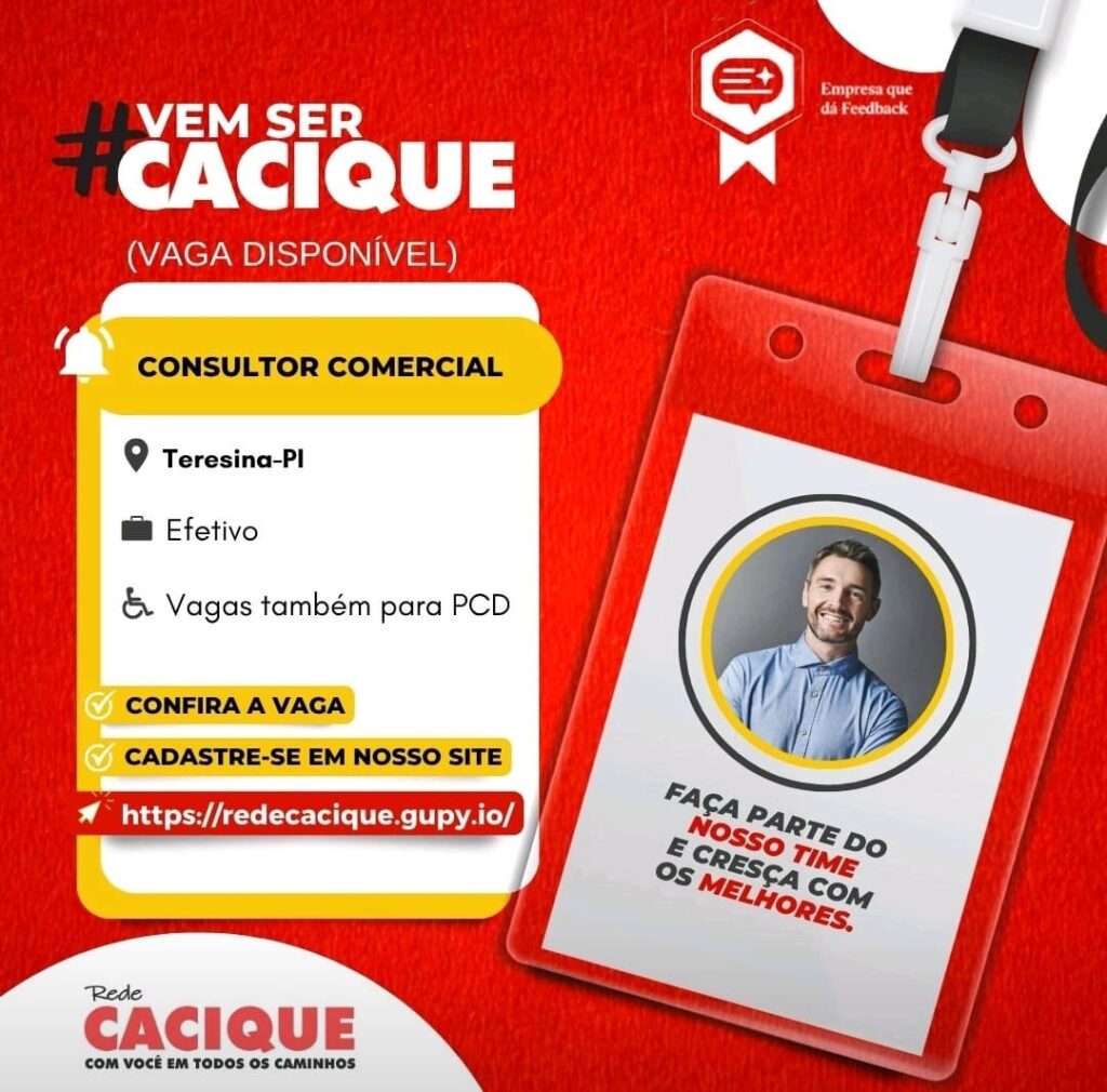 Vaga para Consultor Comercial