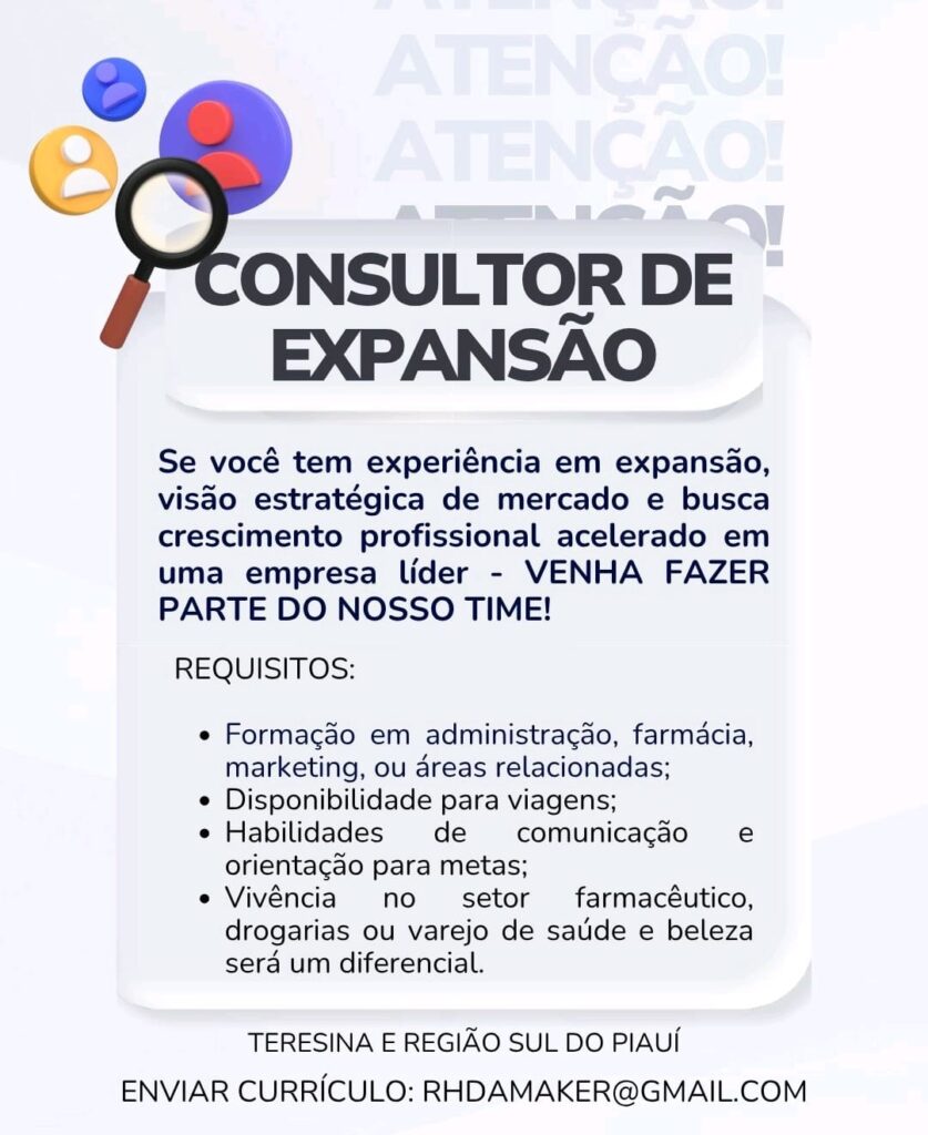 Vaga para Consultor de Expansão