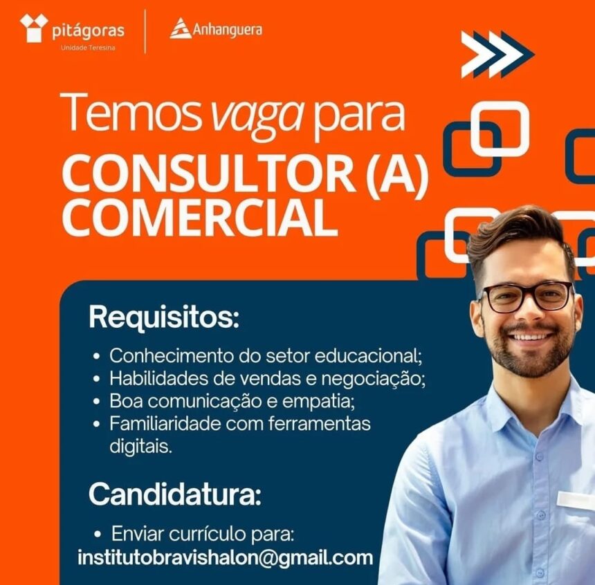 Vaga para Consultor(a) Comercial
