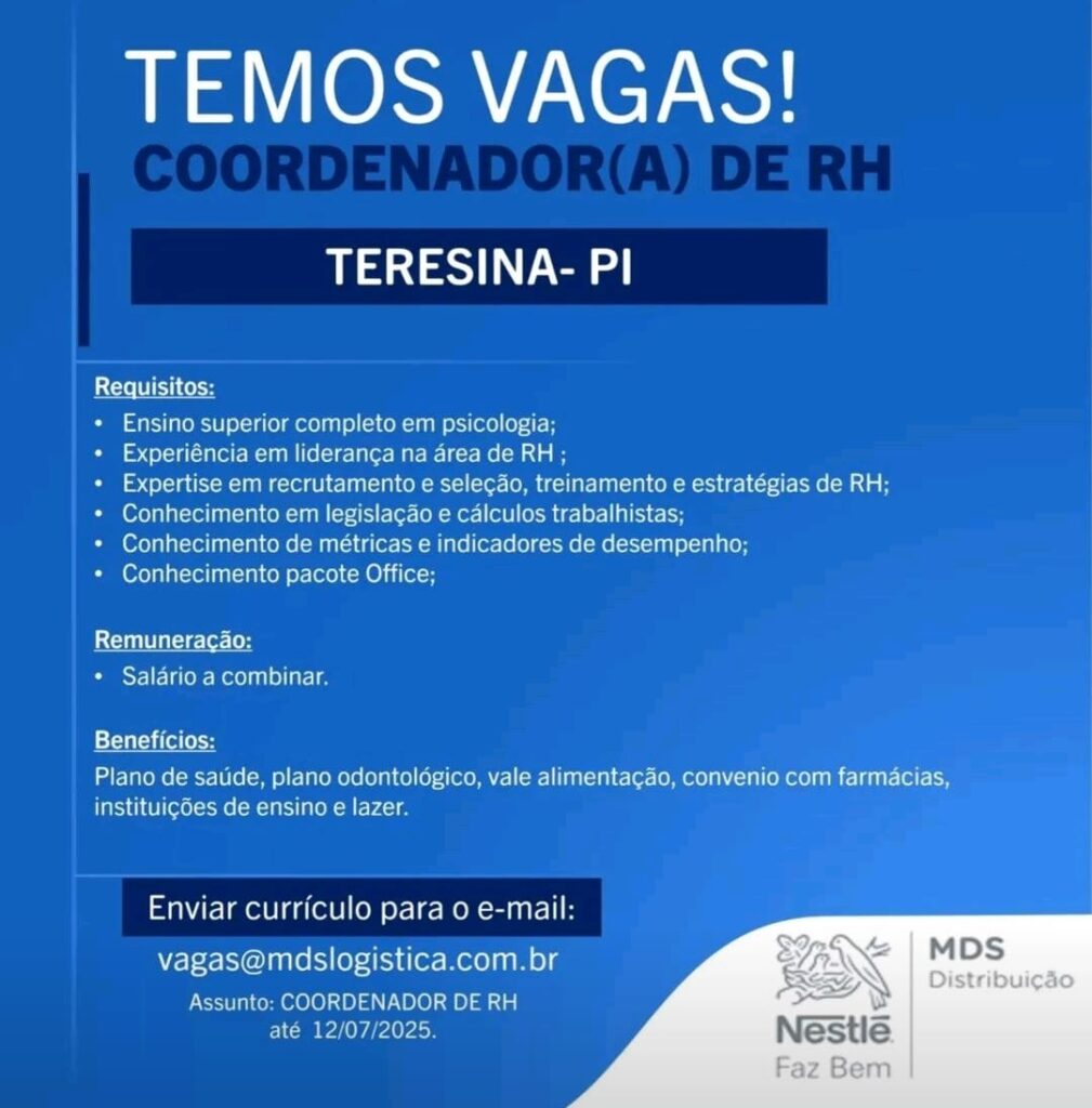 Vaga para Coordenador(a) de RH