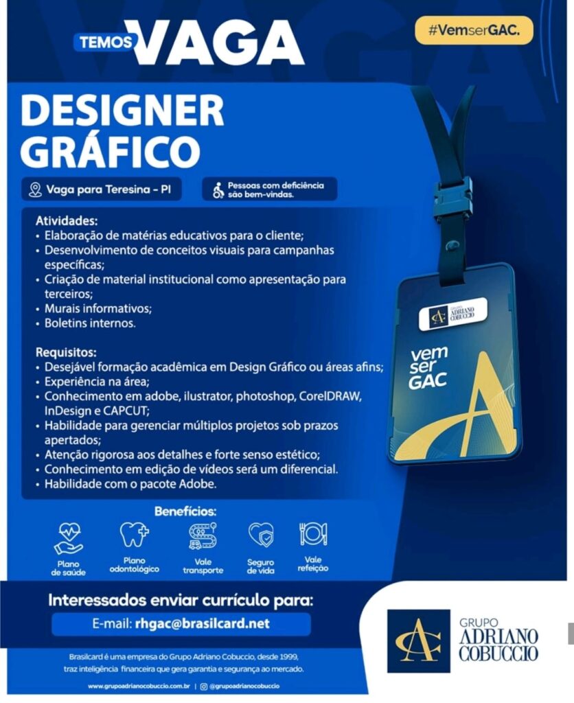 Vaga para Designer Gráfico