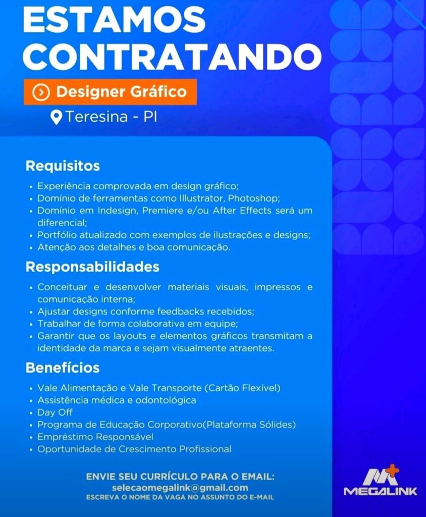 Vaga para Designer Gráfico