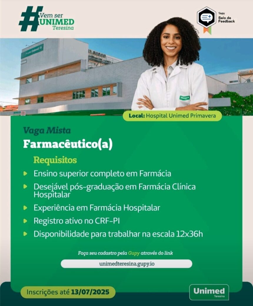 Vaga para Farmacêutico(a)