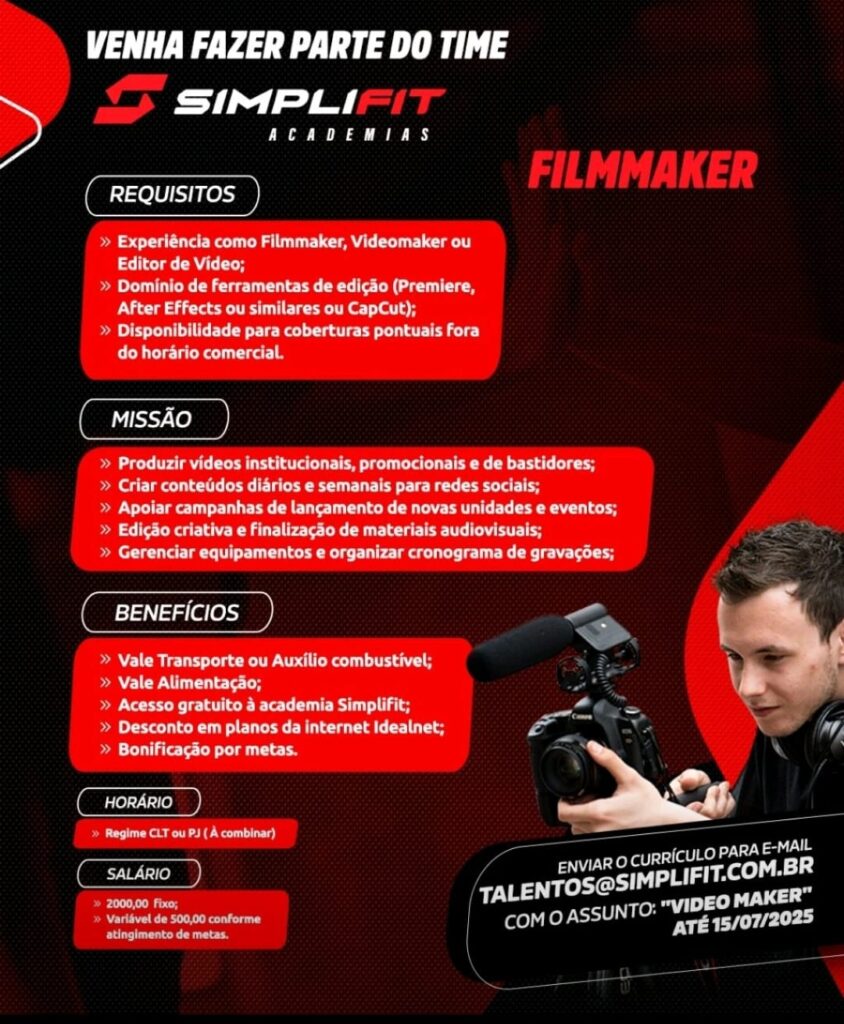 Vaga para Filmmaker