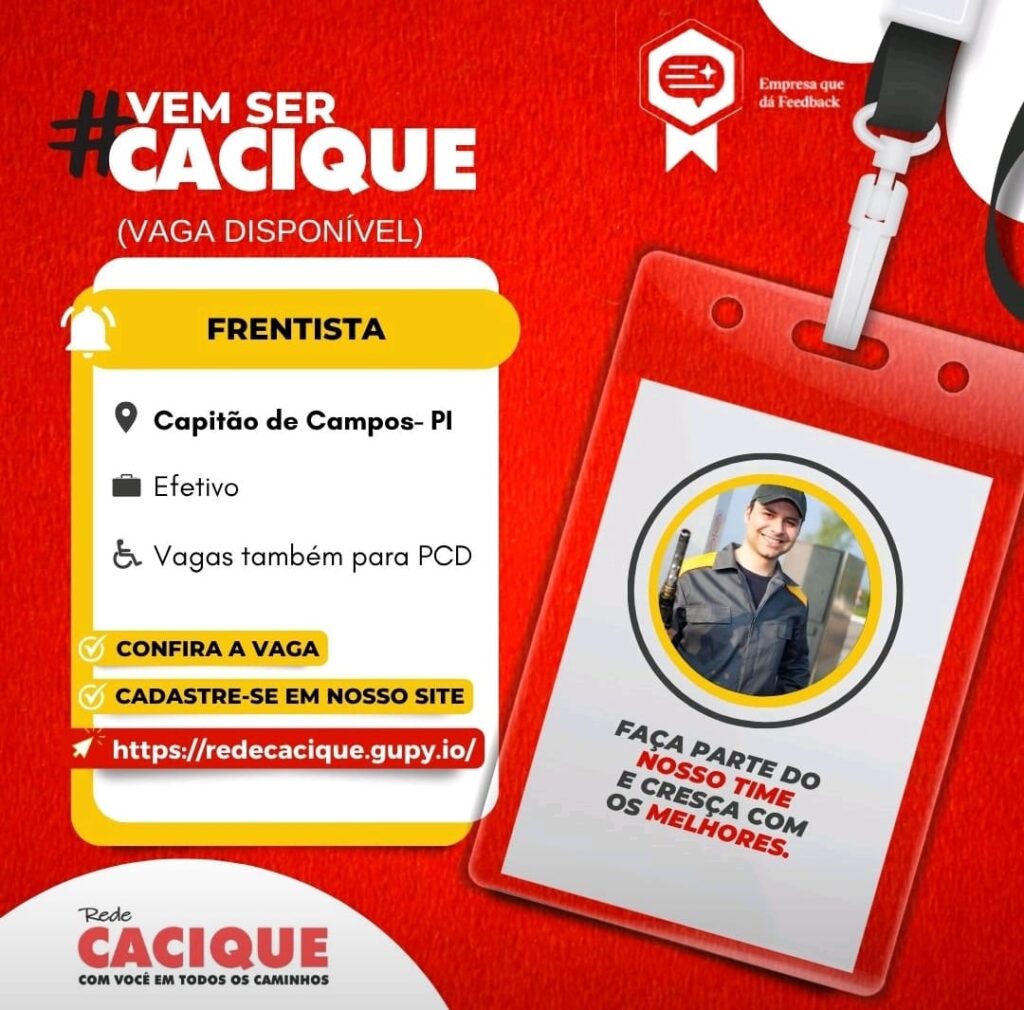Vaga para Frentista em Capitão de Campos