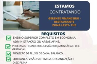 Vaga para Gerente Financeiro