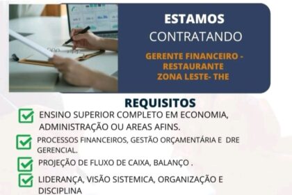 Vaga para Gerente Financeiro