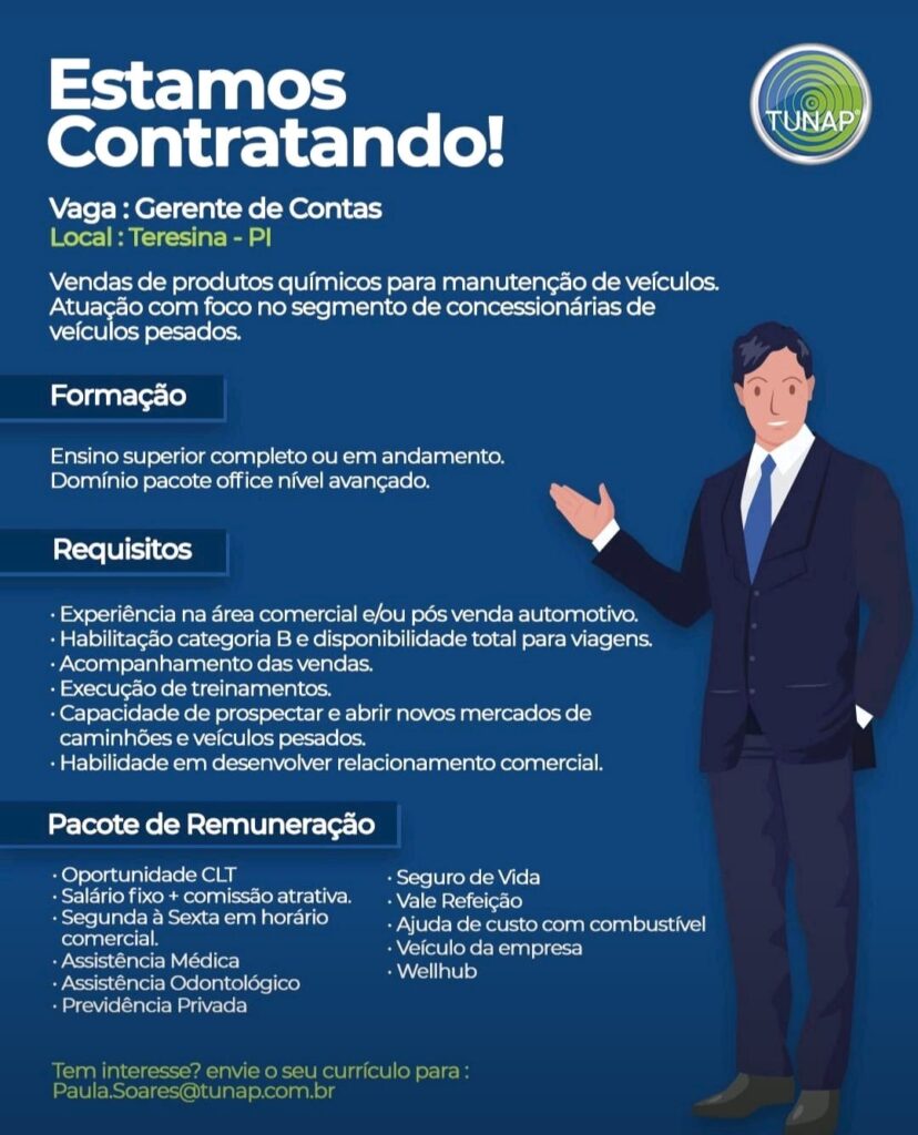 Vaga para Gerente de Contas